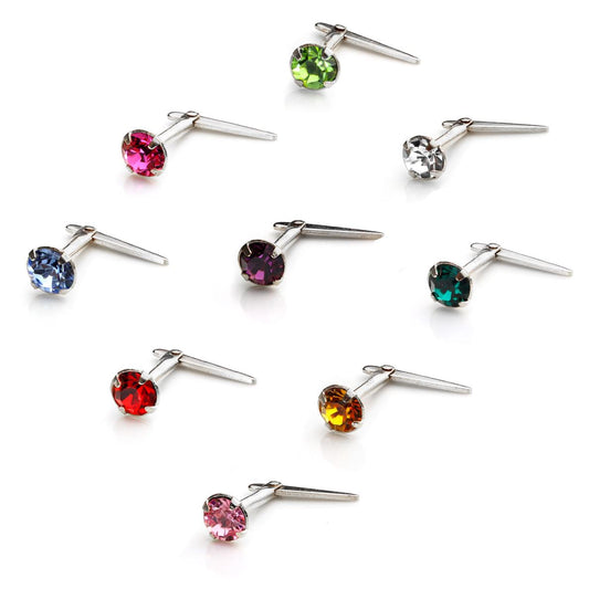 Sterling Silver Andralok Nose Stud with 3mm Crystal