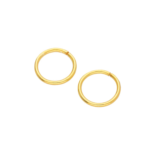 Gold Plated Sterling Silver 8mm Sleeper Hoop Earrings