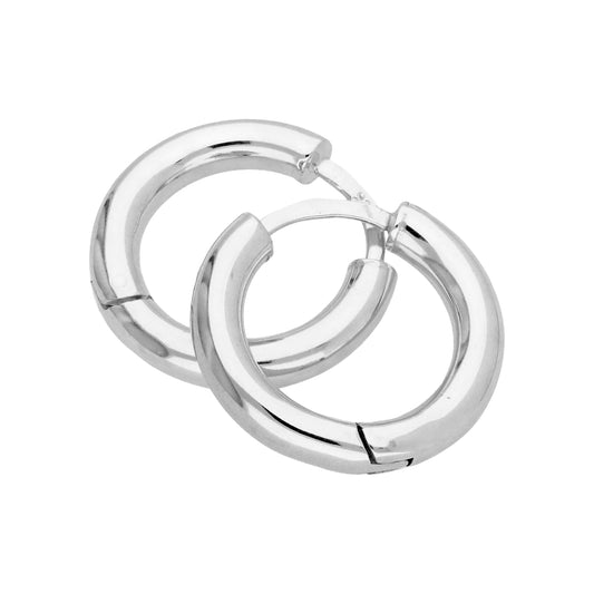 Sterling Silver Chunky Hinged 20mm Huggie Hoop Earrings