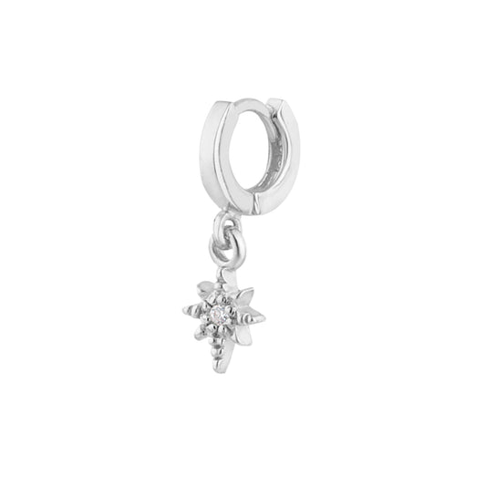 Tiny Sterling Silver CZ Star Charm 26Ga 8mm Helix Piercing