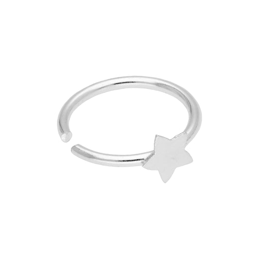 Sterling Silver Star 10mm 20Ga Nose Ring