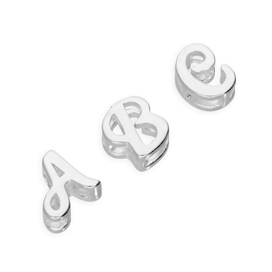 Sterling Silver Floating Fancy Calligraphy Script Letter Charms A - Z