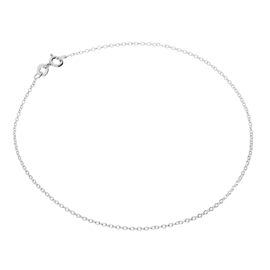 Fine Sterling Silver Belcher Chain Anklet - 10 Inches