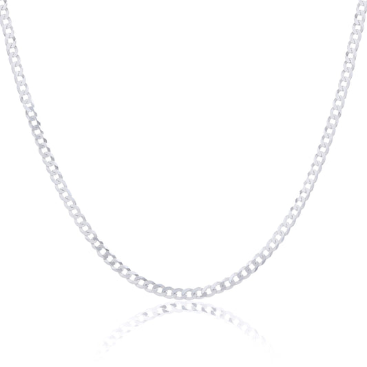 Sterling Silver Thick Curb Chain Bracelet or Necklace 7 - 28 Inches