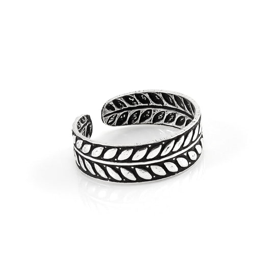 Sterling Silver 5mm Adjustable Laurel Crown Toe Ring